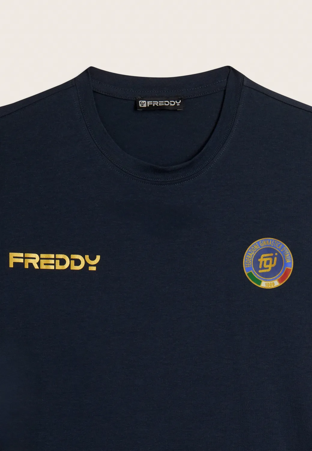 Freddy Italia FGI Herren T-Shirt dunkelblau-weiß Stretch
