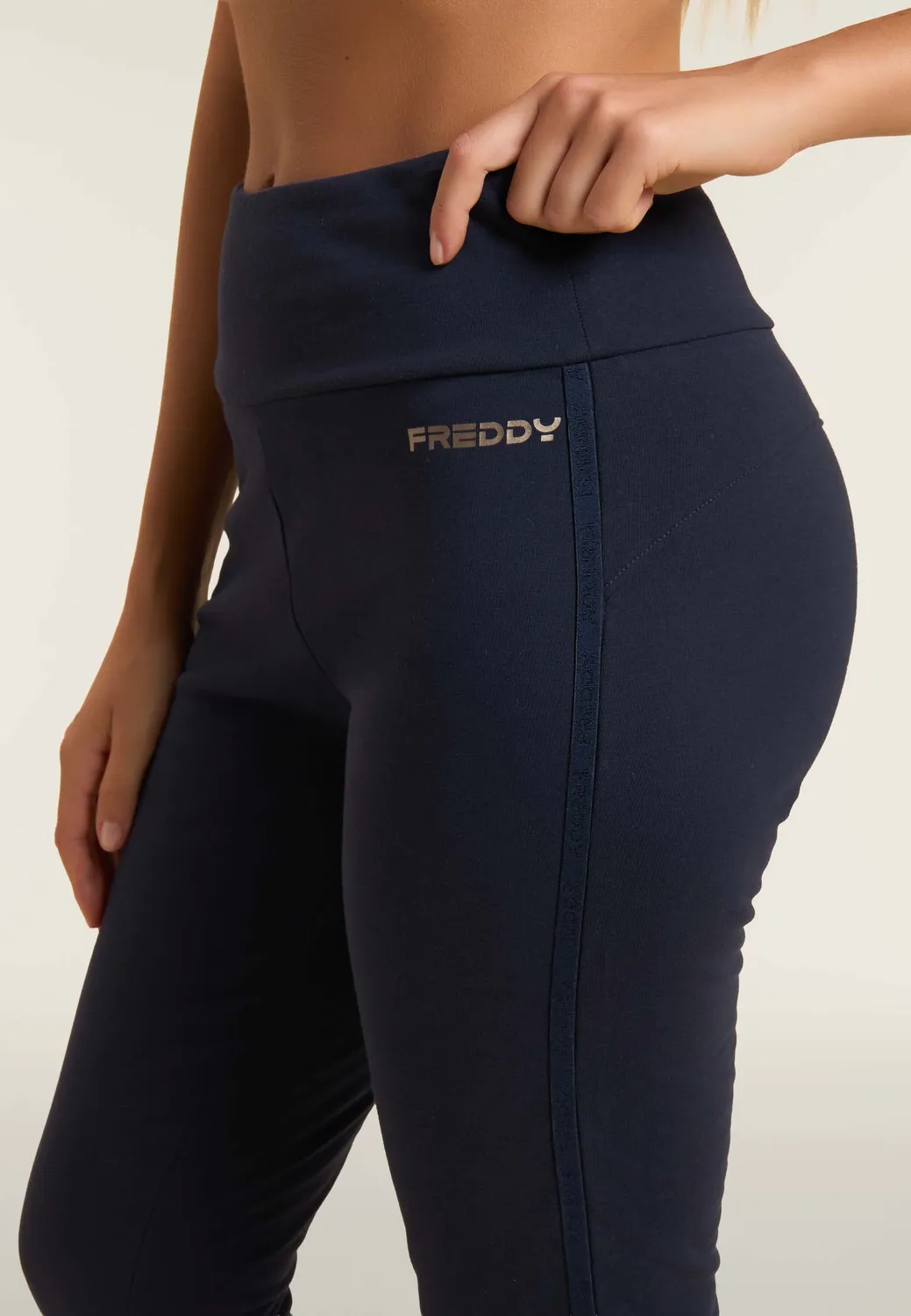 Freddy Leggings Bande Logate Vita Alta Nero angeraut