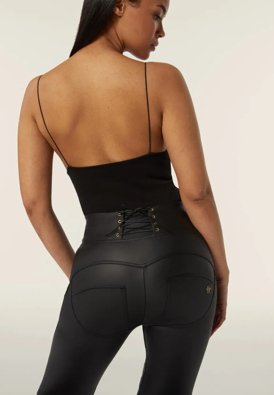 Freddy WR.UP Leggings Kunstleder Schwarz High Waist