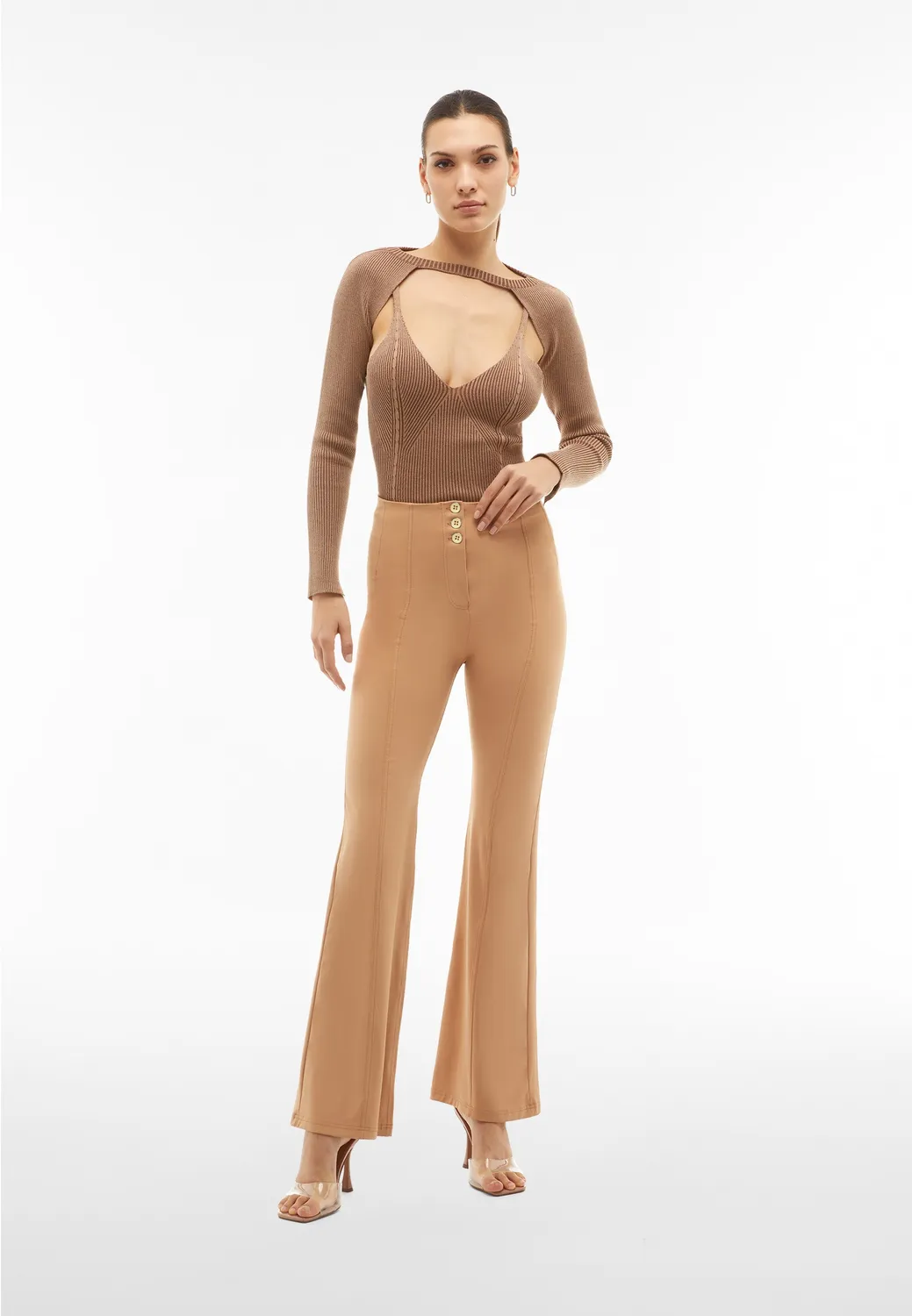 Freddy WR.UP Flare Hose Super High Waist Schwarz formend