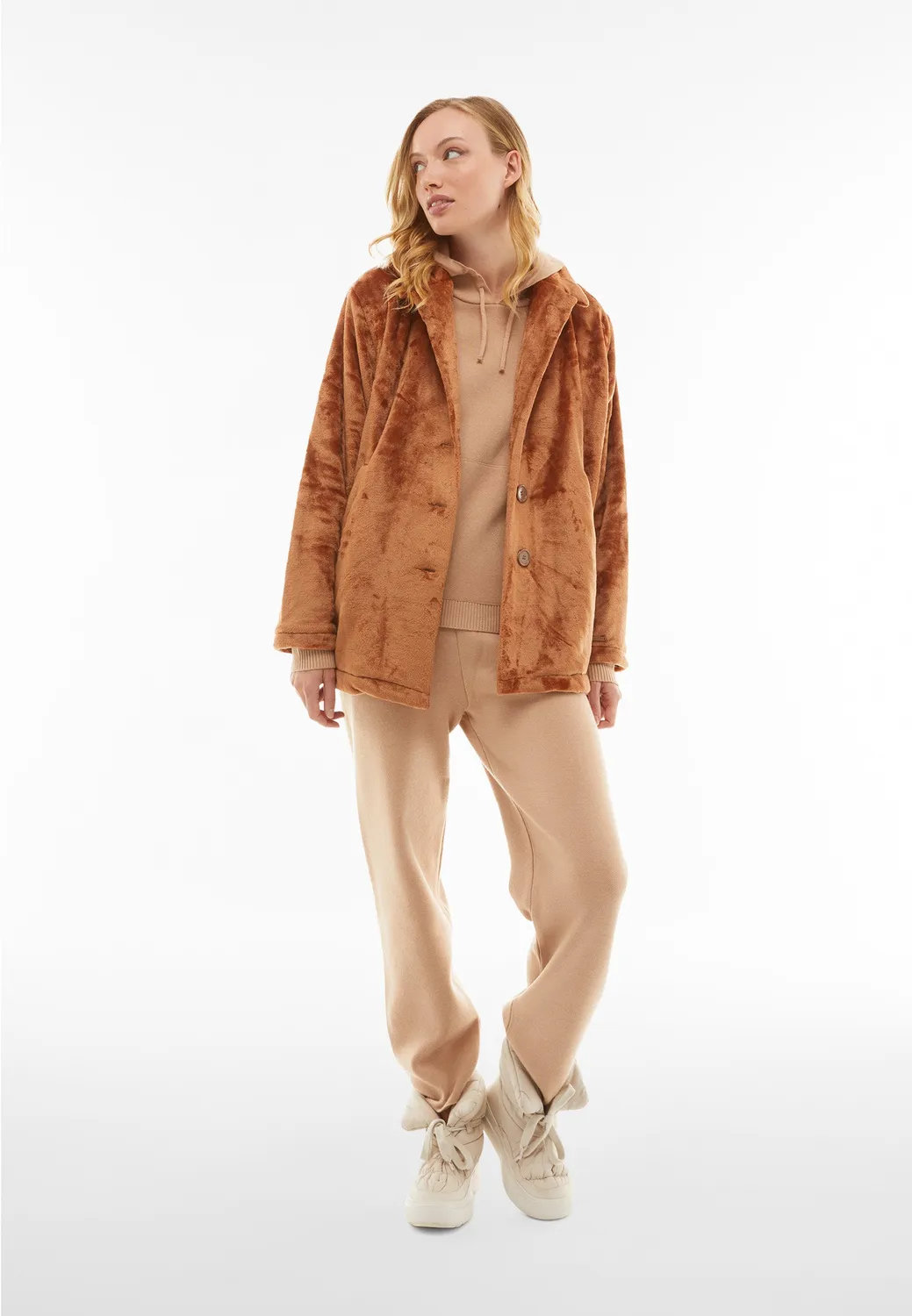 Freddy Teddy Mantel Oversize Thrush Plüsch warm
