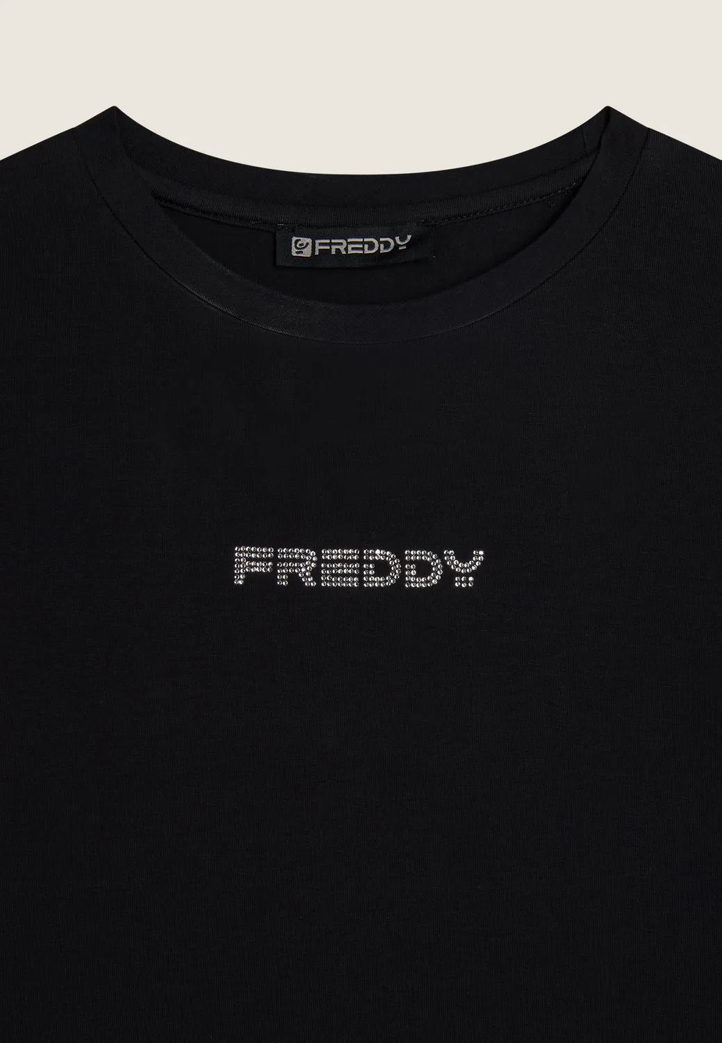 Freddy Strass Body Schwarz Langarm Bio-Baumwolle