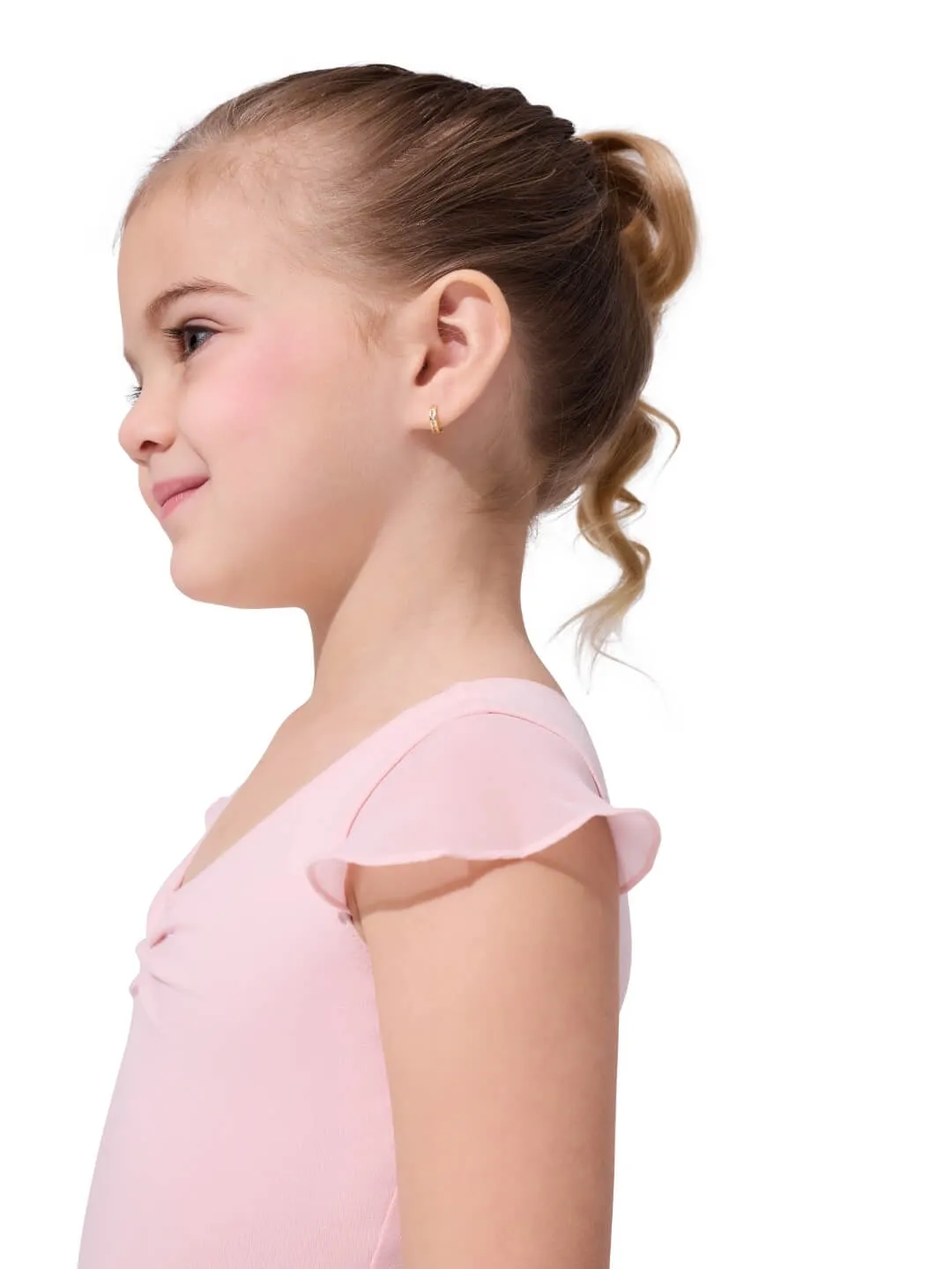 Capezio Flutter Sleeve 11305C Kleid Pink Baumwolle