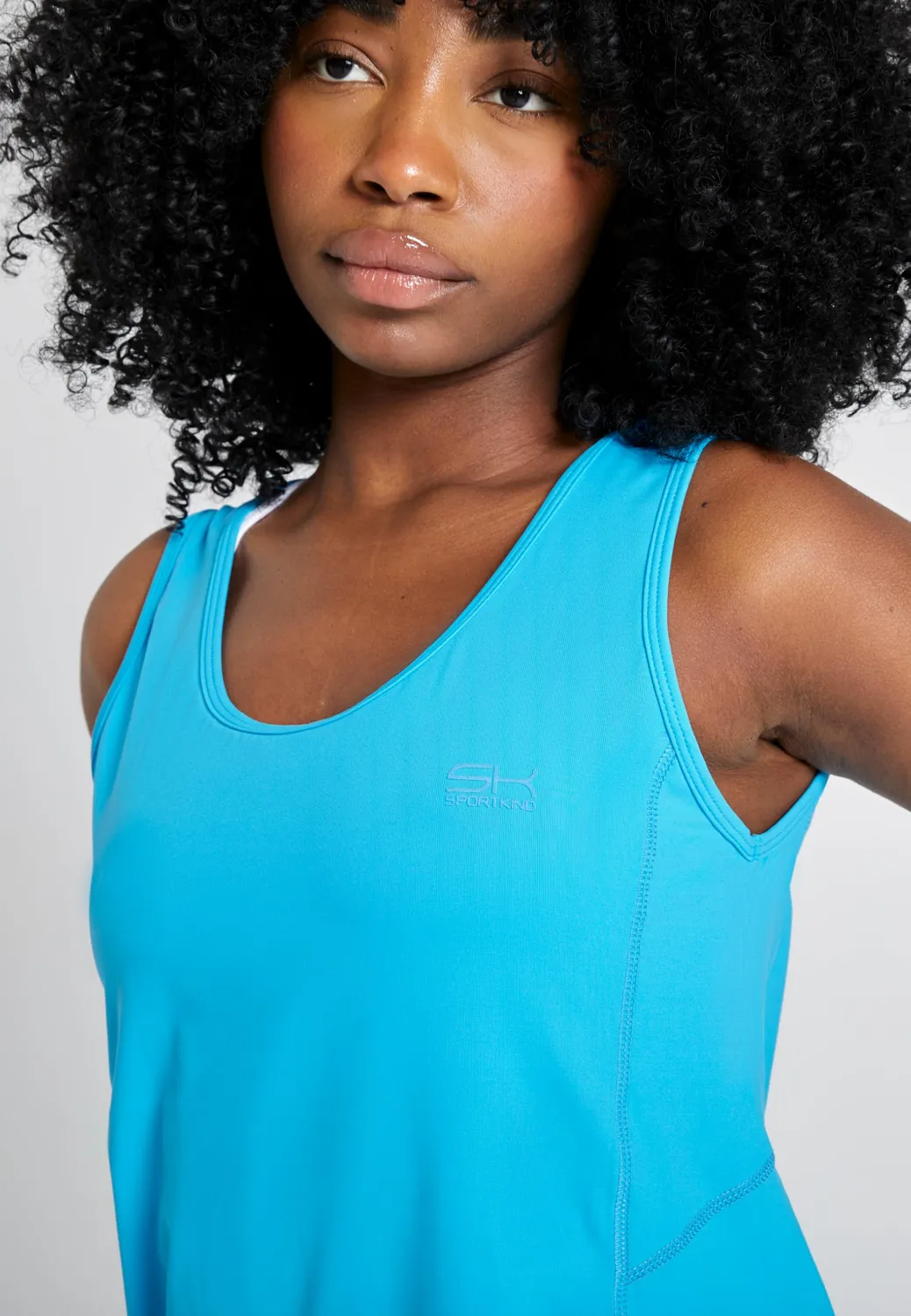 SPORTKIND Basic Tanktop Loose Fit Weiß atmungsaktiv