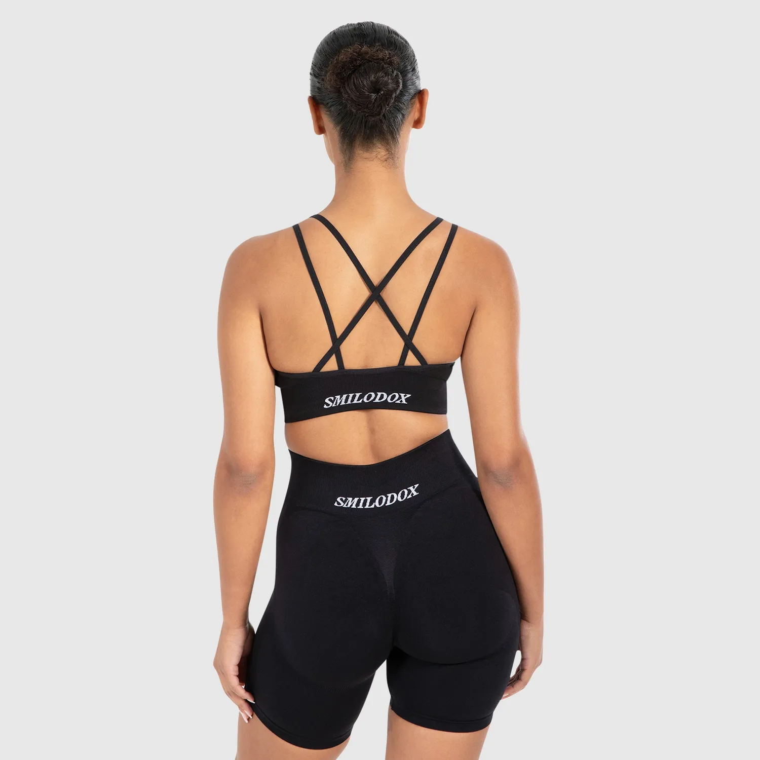 Smilodox Sorea Katrin Sport-BH Schwarz V-Ausschnitt