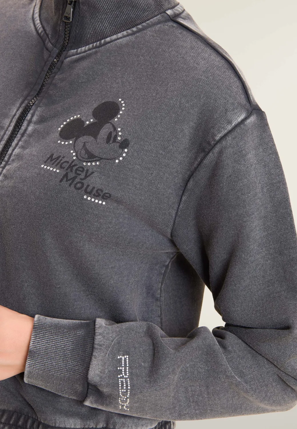 Freddy Bomber Sweatjacke Disney Mickey cropped