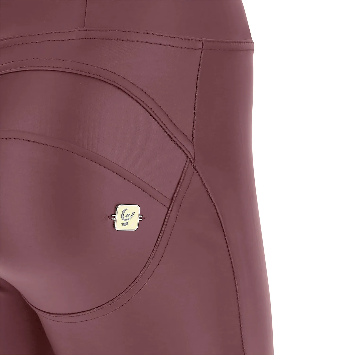 Freddy WR.UP Lederhose Schwarz High Waist Coated
