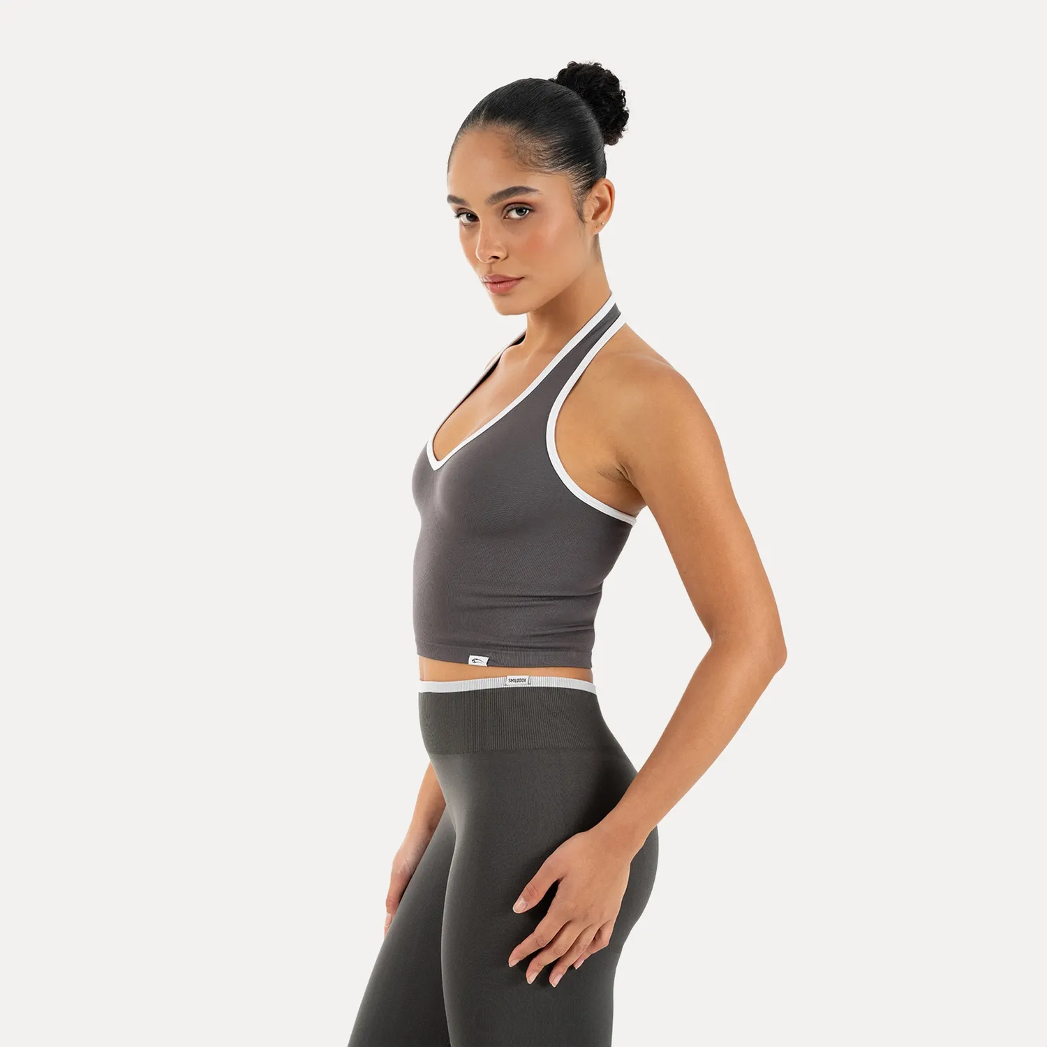 Smilodox Lunara Theda Sporttop Schwarz Halterneck