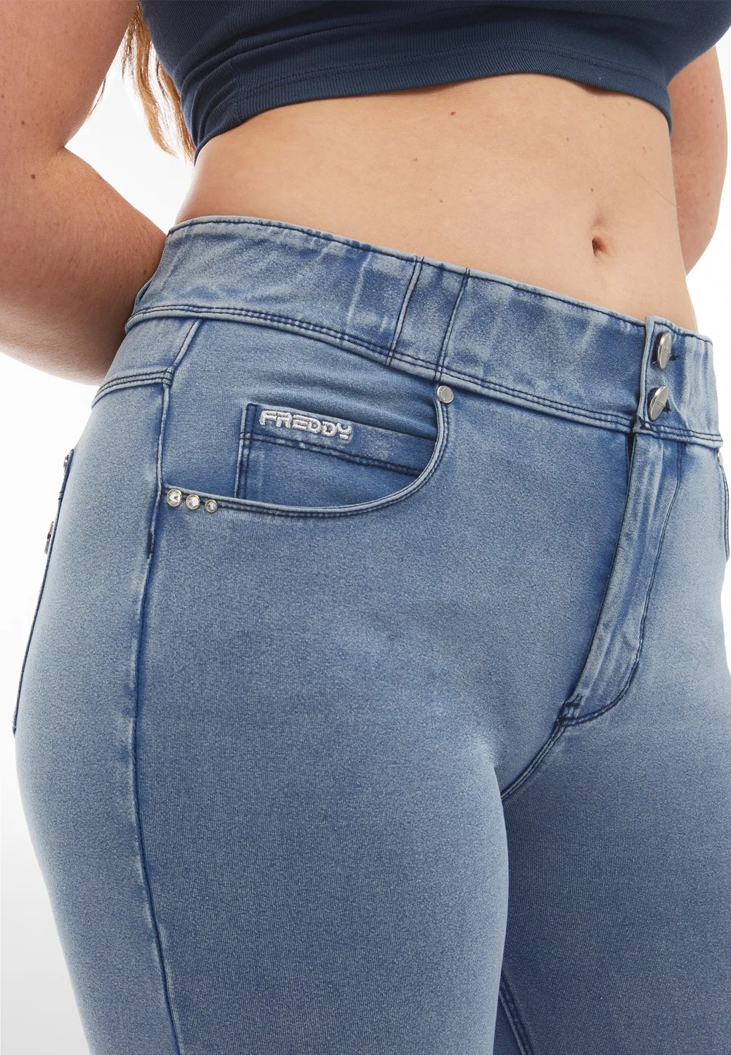 Freddy N.O.W. Skinny Hose Denim hellblau Bio-Baumwolle