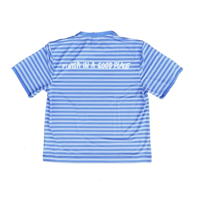 UNNA Wavy Tee Striped Laufshirt Business Blue Herren