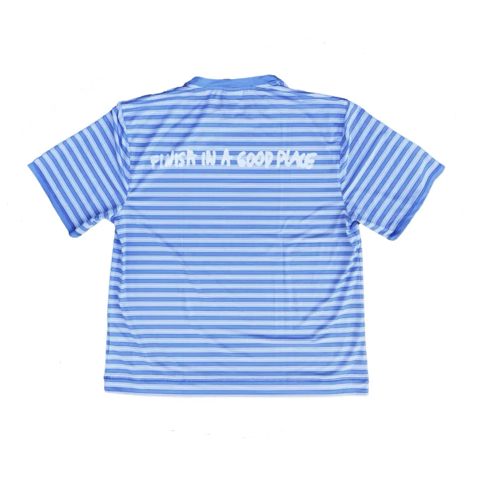 UNNA Wavy Tee Striped Laufshirt Business Blue Herren