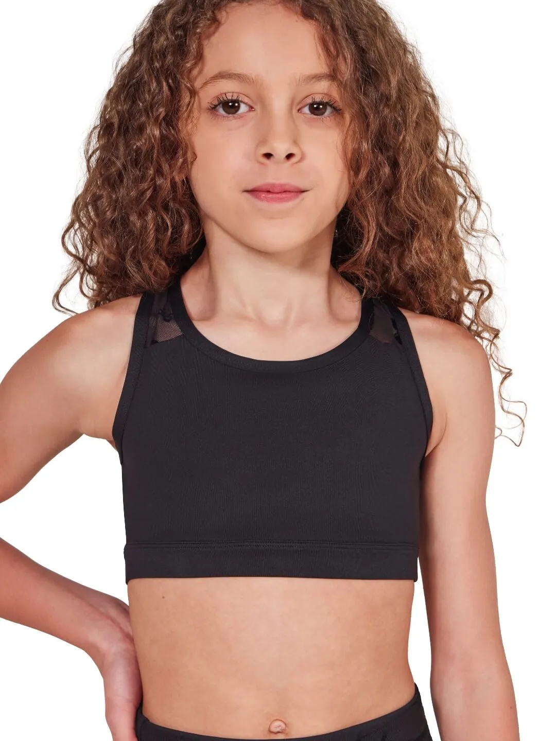 Capezio Take a Bow F12425C Top Kinder Schwarz Mesh