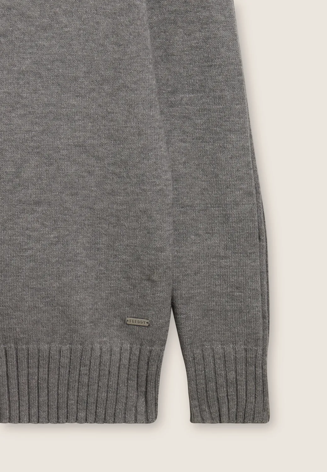 Freddy Strick-Hoodie Zopfmuster Melange Gray
