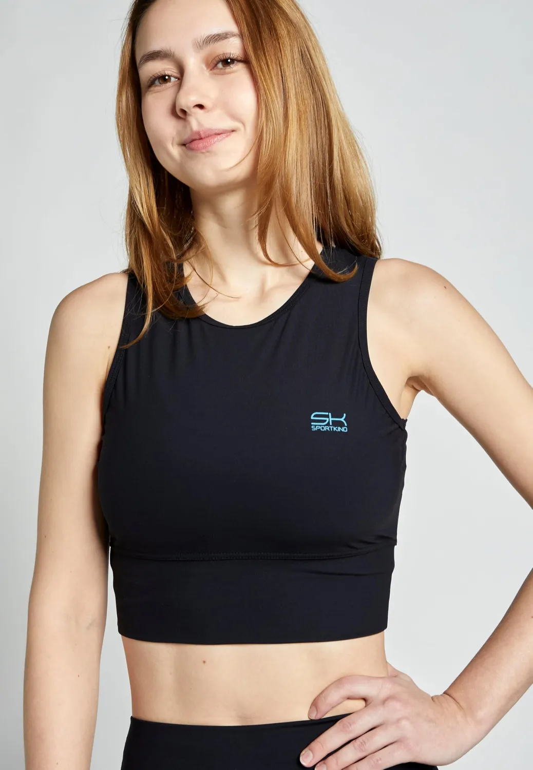 Sportkind Tennis Fitness Crop Top atmungsaktiv