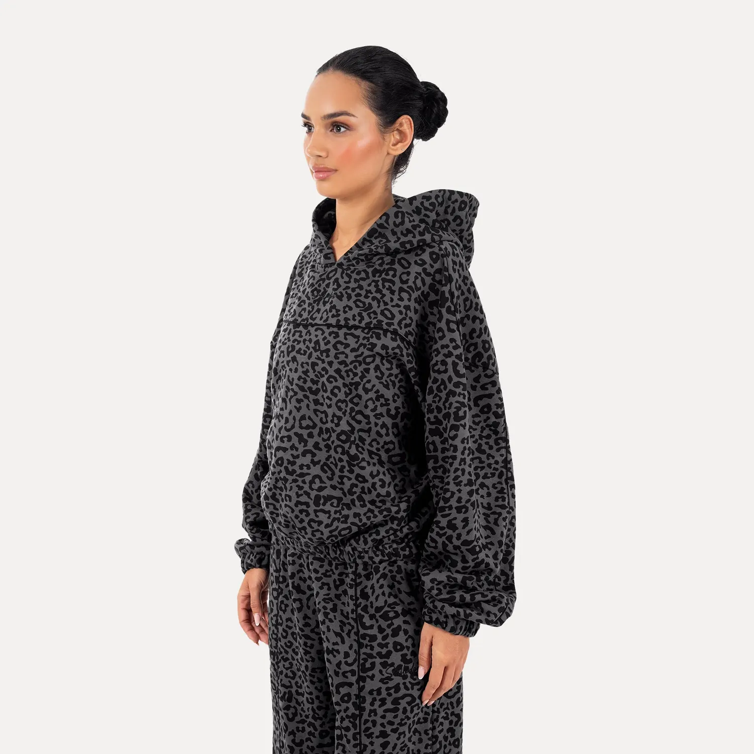Smilodox Sorea Siara Hoodie Schwarz Leo Relaxed
