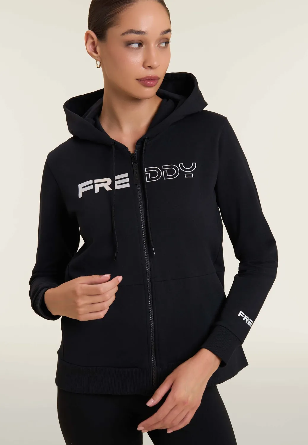 Freddy Full-Zip Hoodie Kapuze Perlen-Logo comfort
