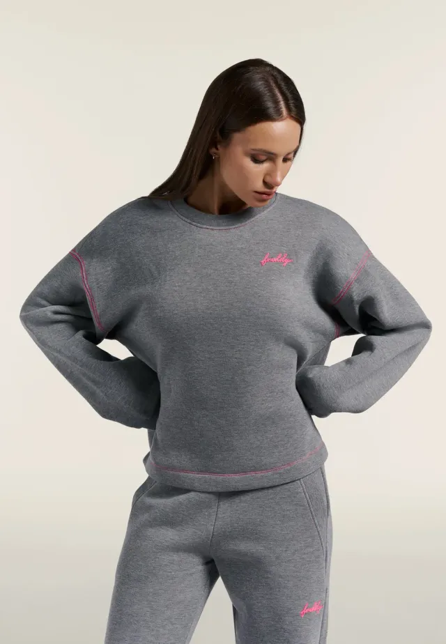 Freddy Comfort Sweatshirt Grigio Mélange Neon-Naht