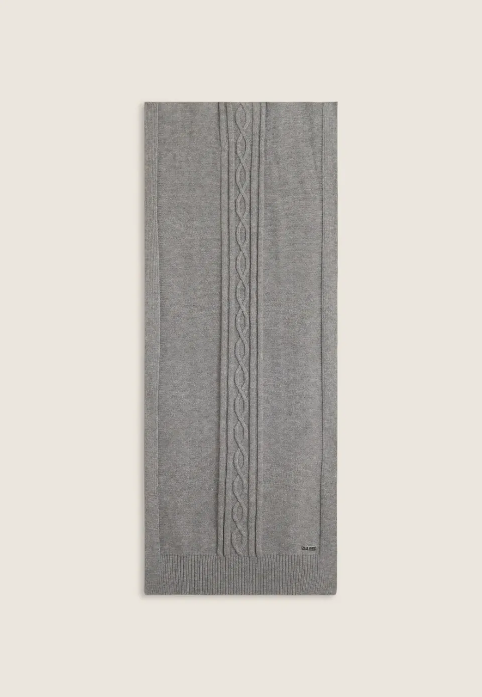 Freddy Zopf Strickschal Wolle Grau 154 cm warm