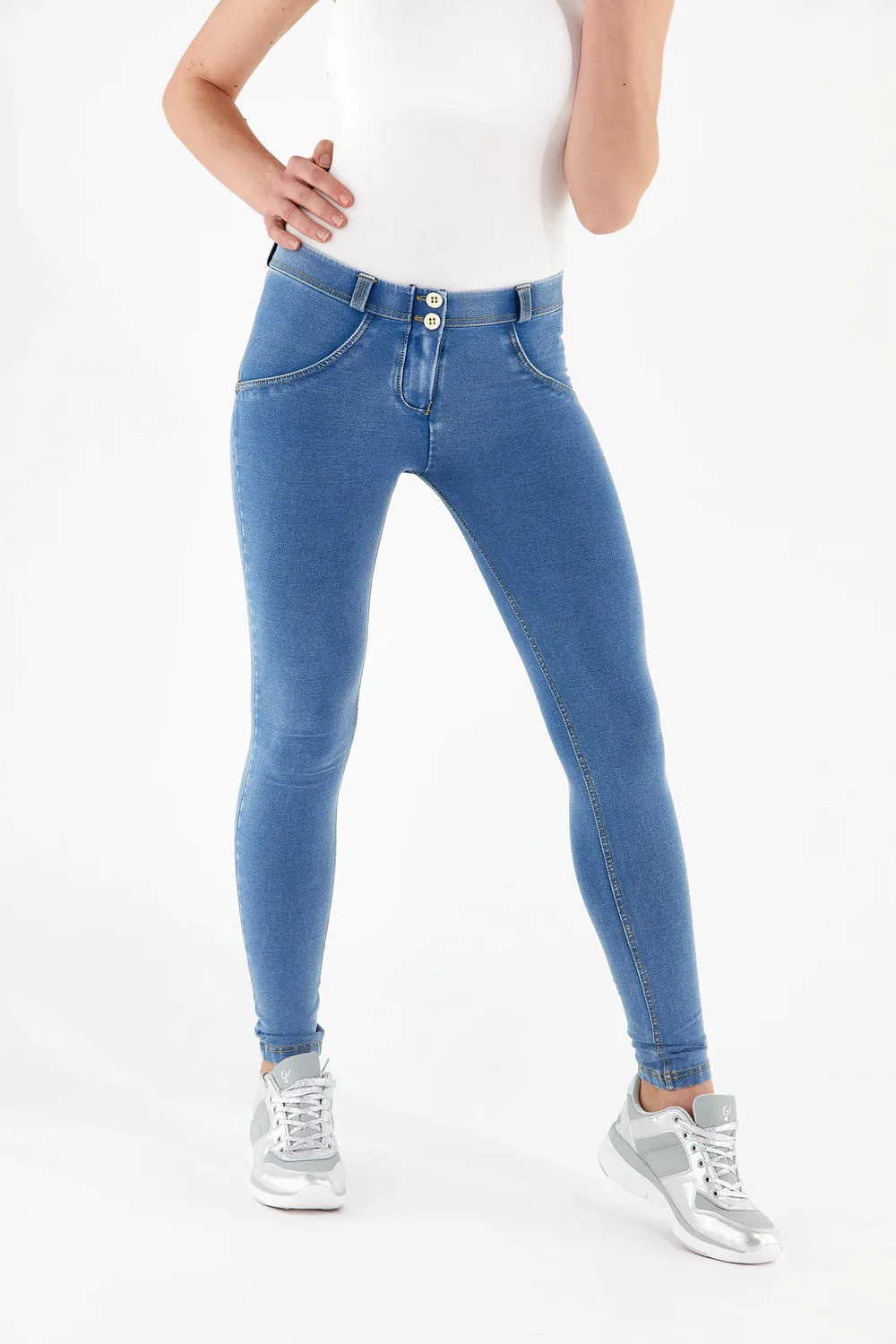 Freddy WR.UP Skinny Jeans Hellblau Shaping Denim