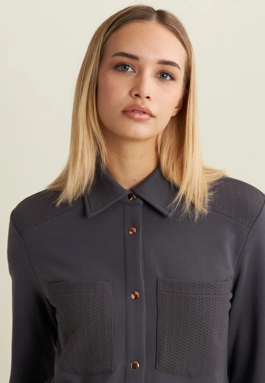 Freddy Sweat-Hemd Damen Goldknöpfe Forged Iron warm
