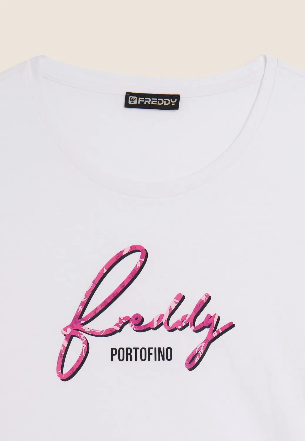 Freddy Floral T-Shirt Bianco-Fucsia Supima