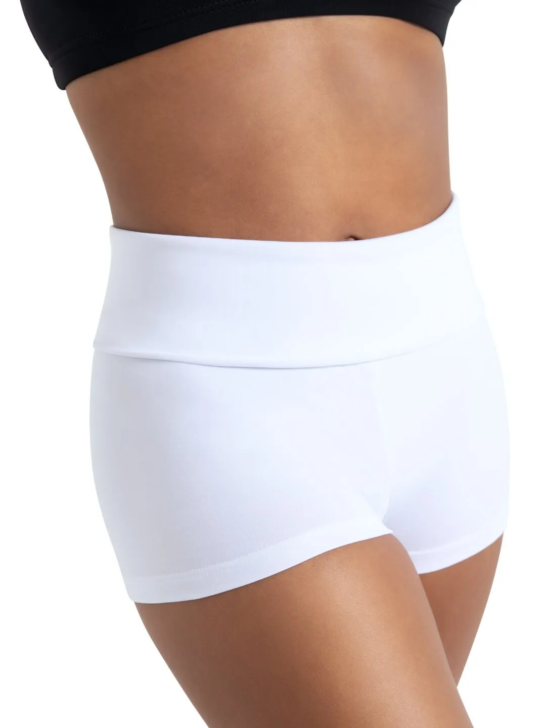 Capezio TB242WD Fold-Over Boyshort Weiß hoher Bund