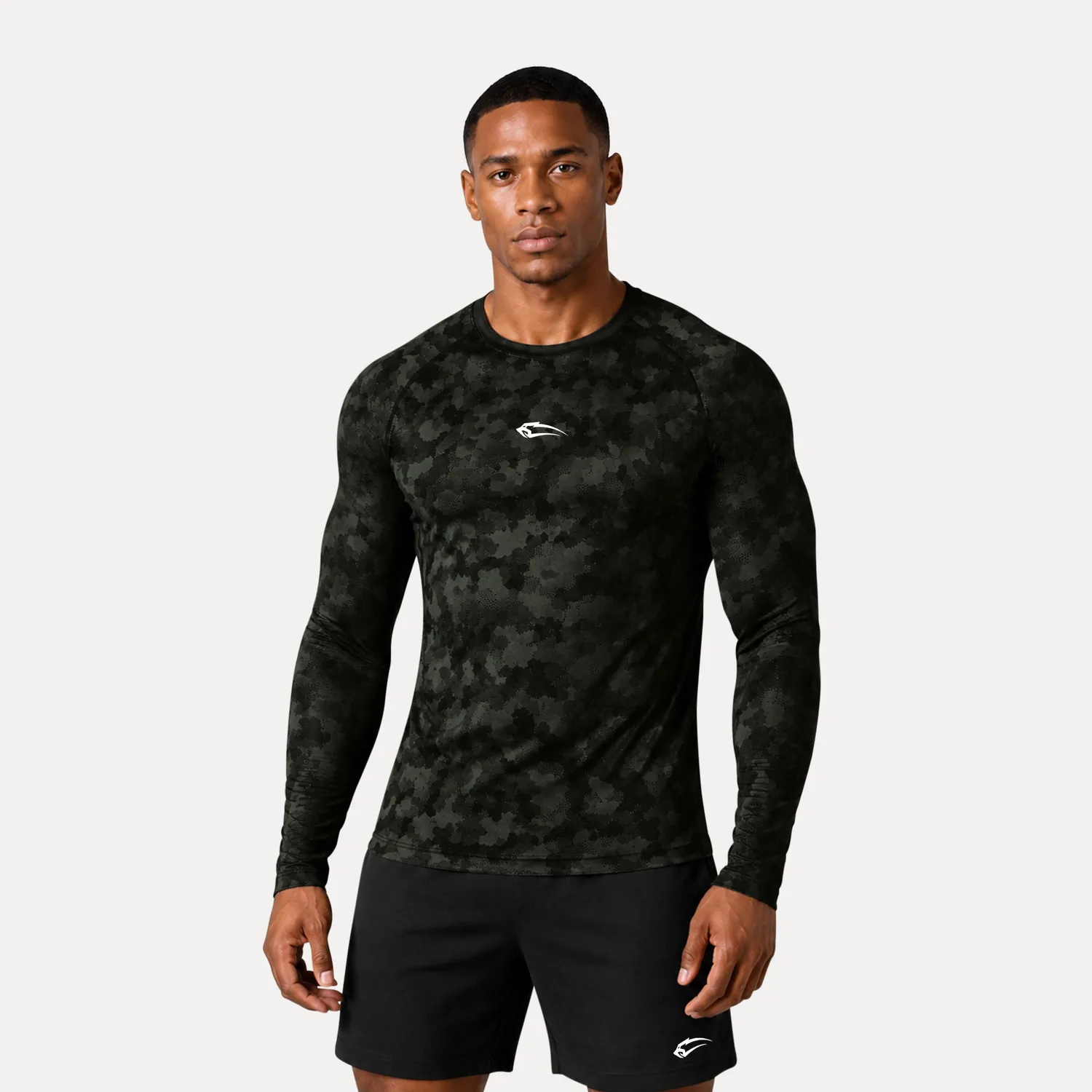 Smilodox Varek Kompression Longsleeve Herren Camo