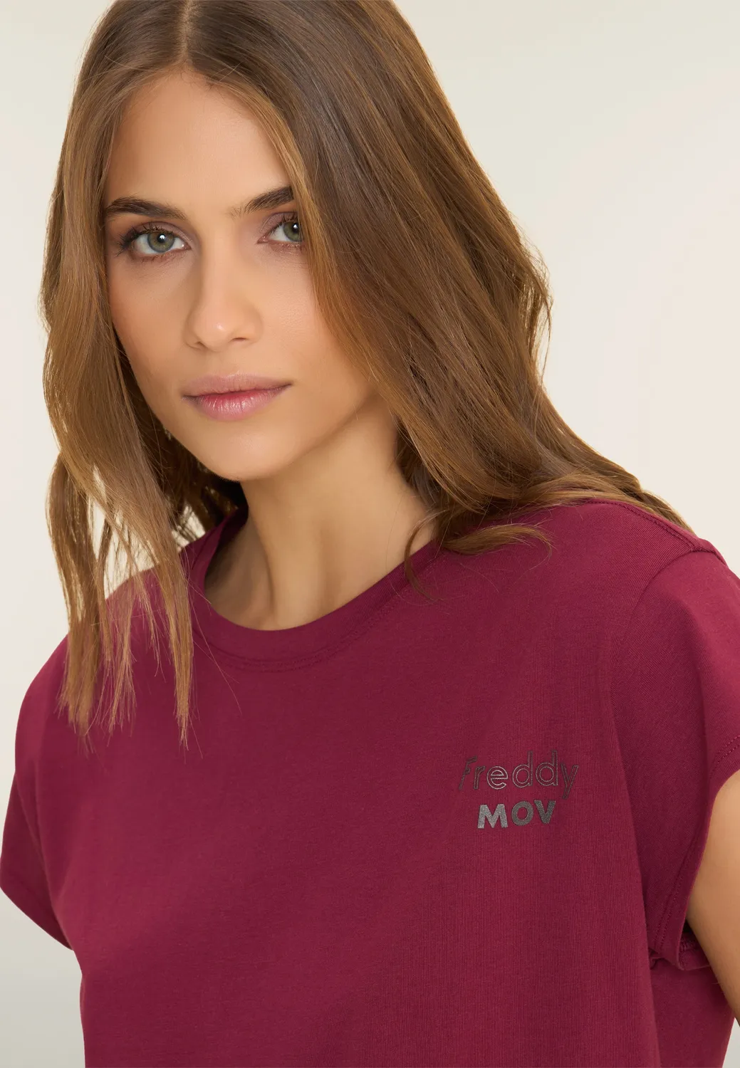 Freddy MOV Regular Fit T-Shirt Damen Schwarz Baumwolle