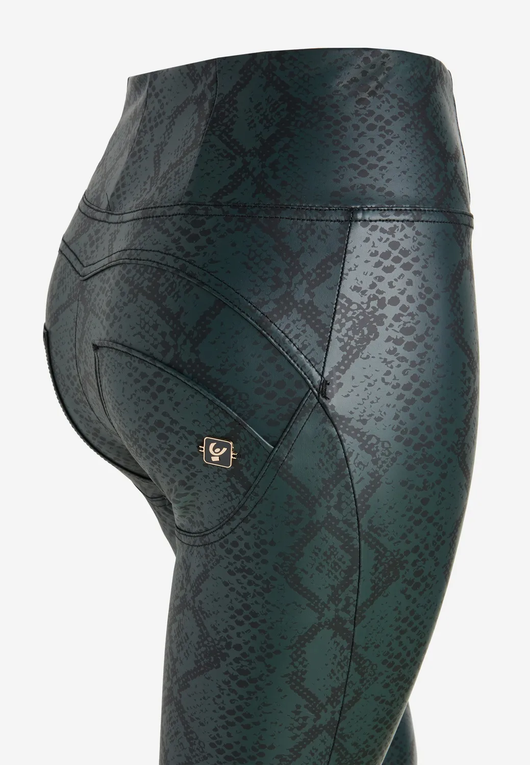 Freddy WR.UP Leggings High Waist Kunstleder Python Blau