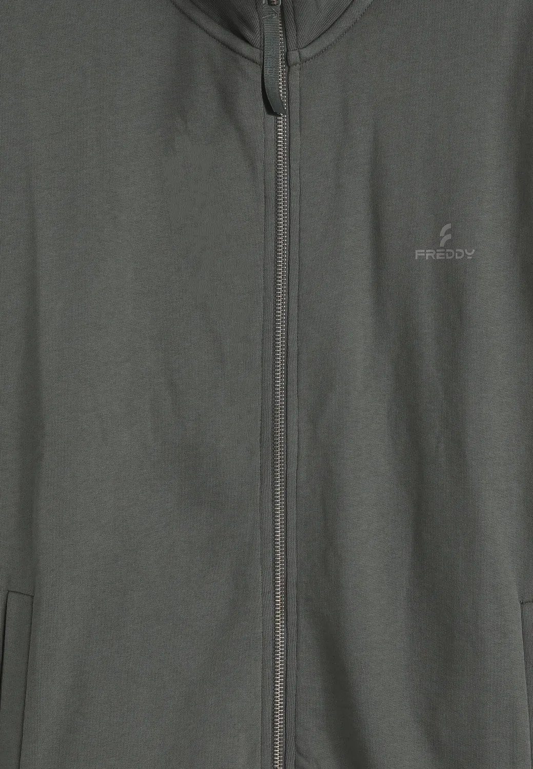 Freddy Herren Sweatshirt Stehkragen Grau S Rippbund