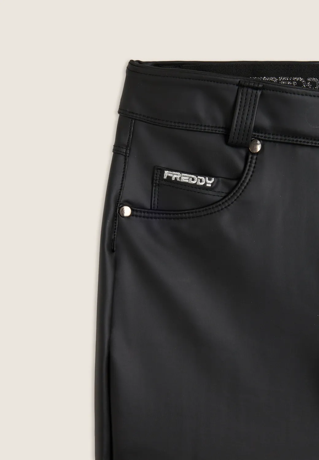Freddy Skinny Kunstlederhose Schwarz blickdicht
