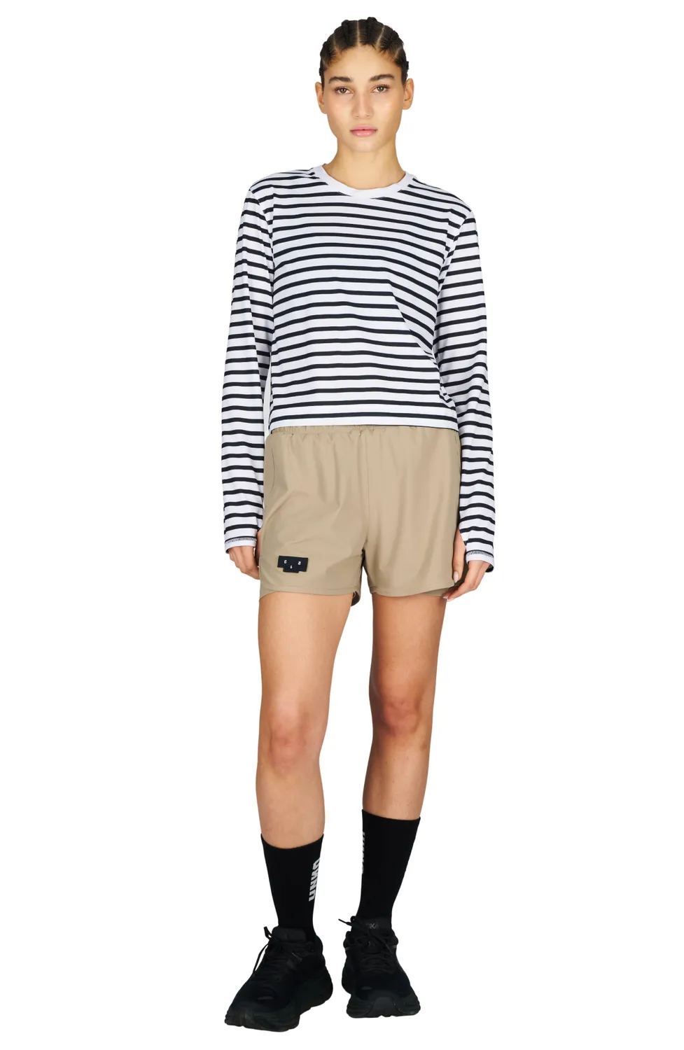UNNA Striped LS Shirt Navy White langarm