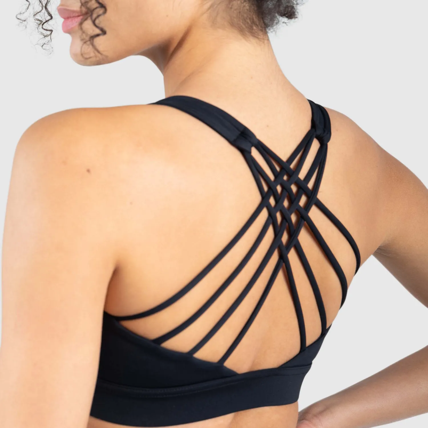 Smilodox Sienna Sport BH Damen Schwarz Blickdicht