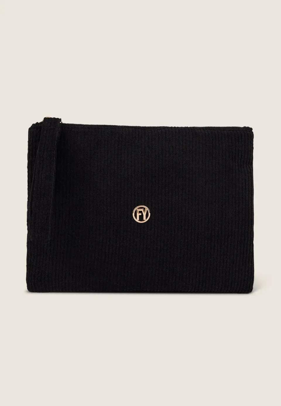 Freddy FY Cord Clutch Einheitsgröße schwarz Goldlogo