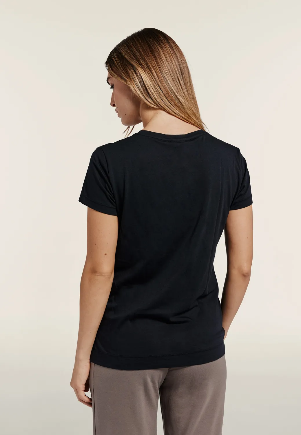 Freddy Regular T-Shirt Damen Schwarz Goldlogo