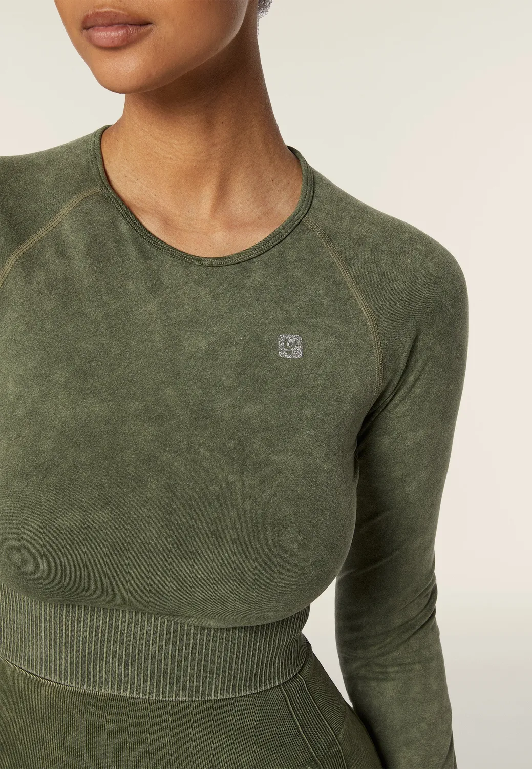 Freddy Seamless Langarmshirt Cropped Schwarz Used