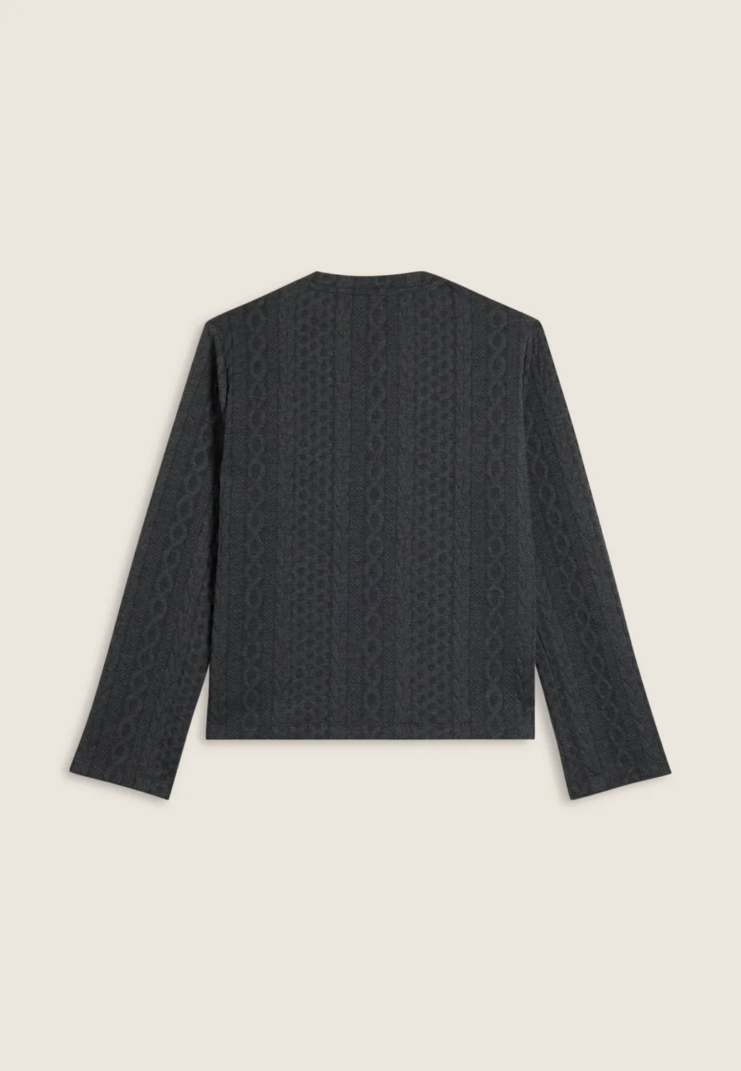 Freddy Sweatshirt Rundhals Technik-Gewebe Zopf grau