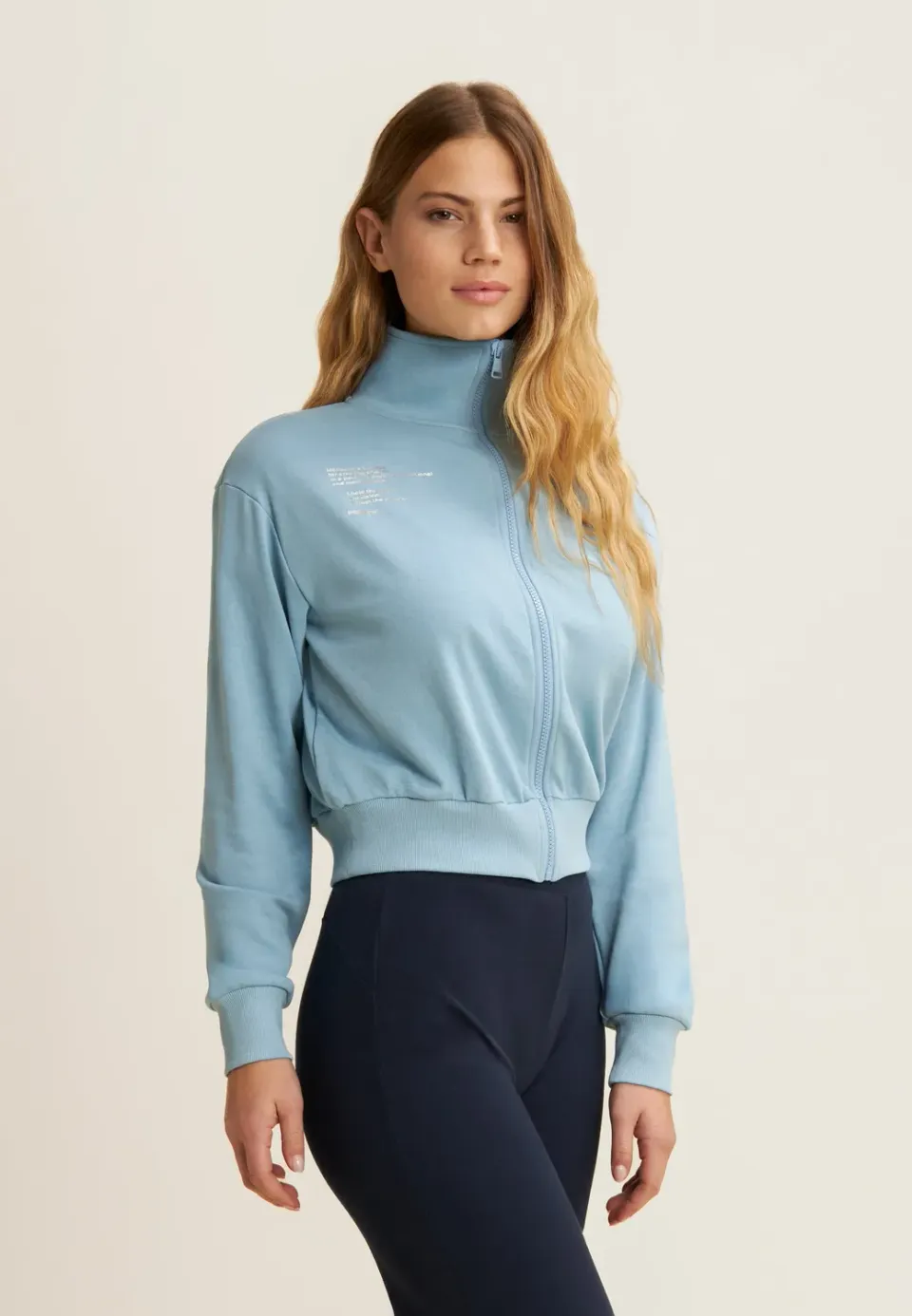 Freddy Cropped Hoodie French Terry Forget Me Not