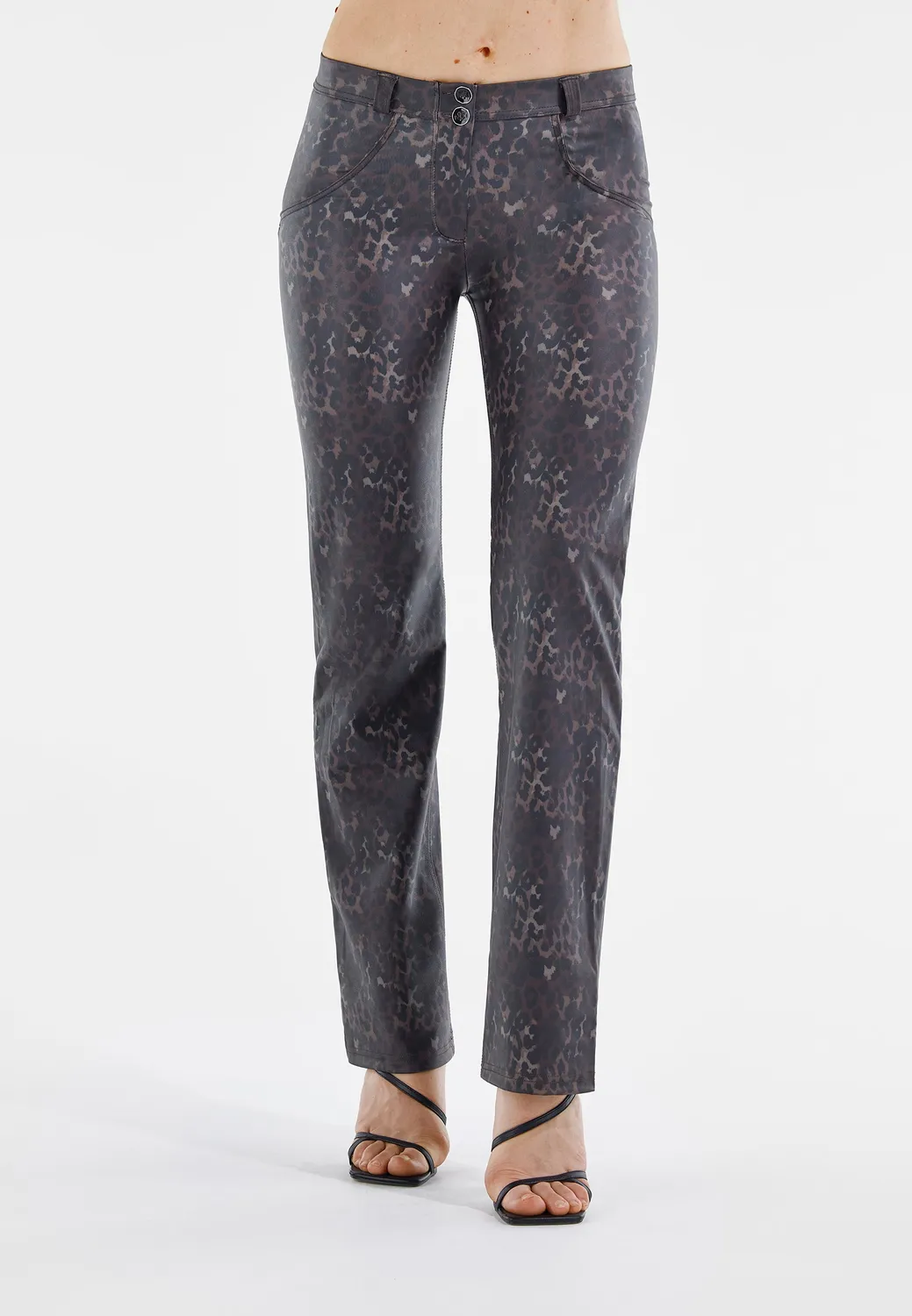 Freddy WR.UP Wide Leg Hose Leopard Kunstleder
