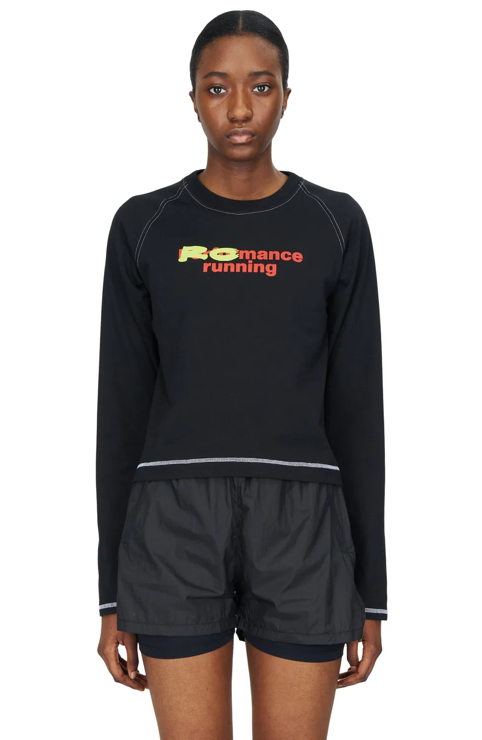 UNNA Romance Long Sleeve W Langarmshirt Schwarz Baumwolle