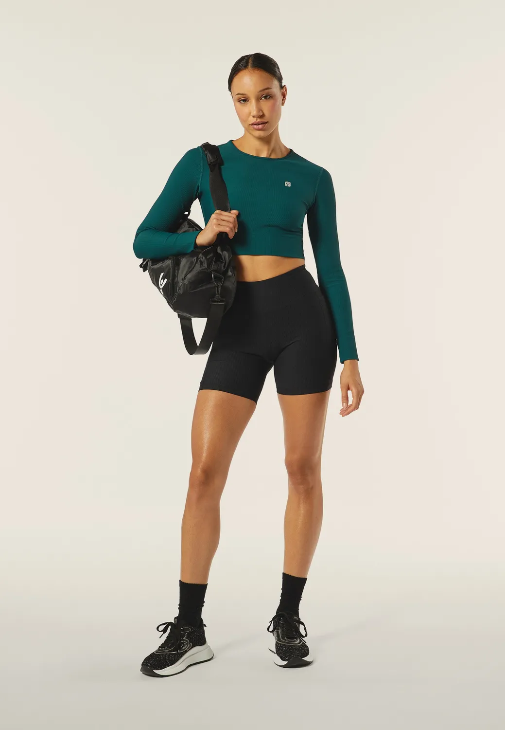 Freddy Biker-Leggings Rippe Hoher Bund Dark Sea Training