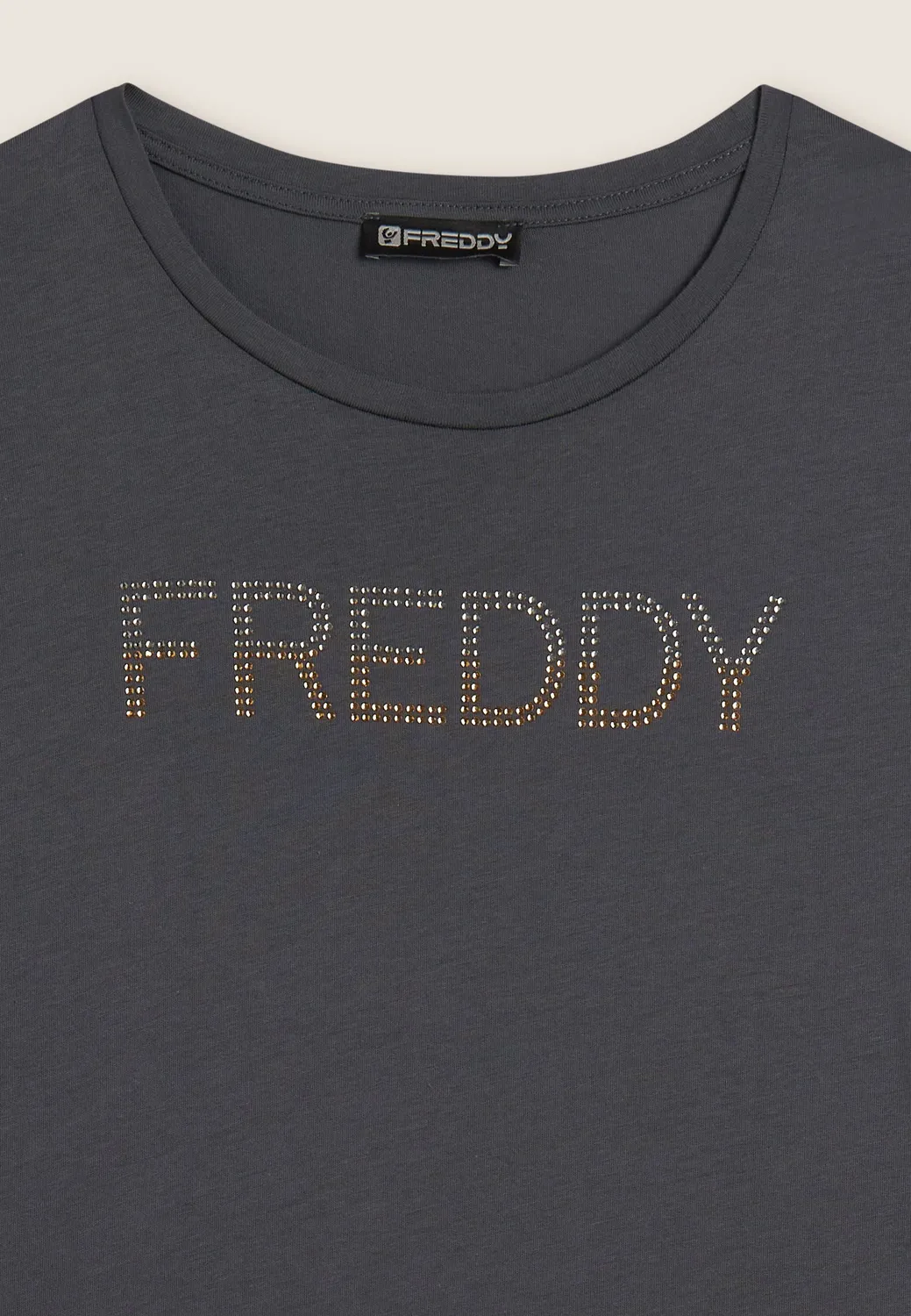 Freddy Logo T-Shirt Damen schwarz Strass