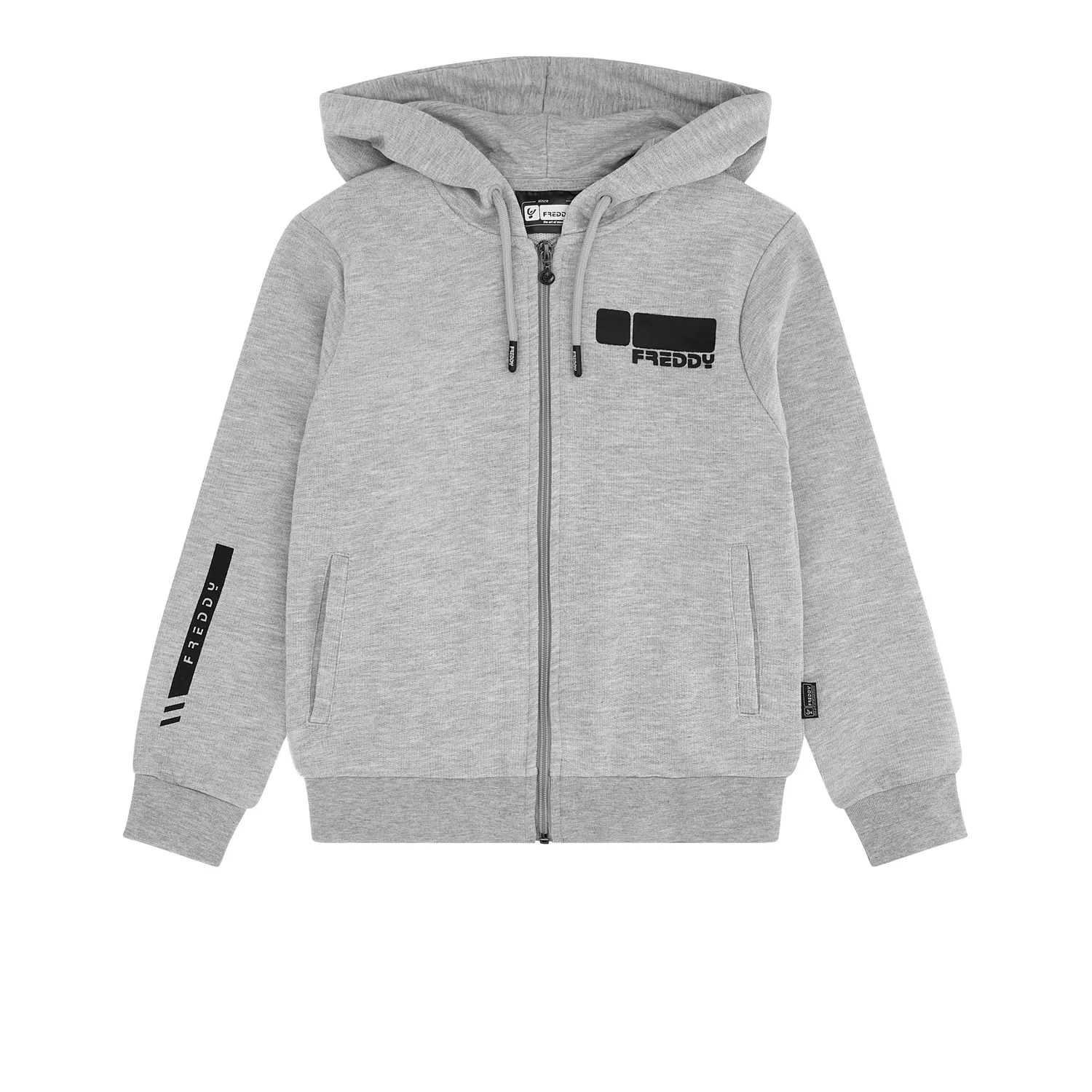 Freddy Full-Zip Hoodie Kinder Baumwolle Schwarz mit Kapuze