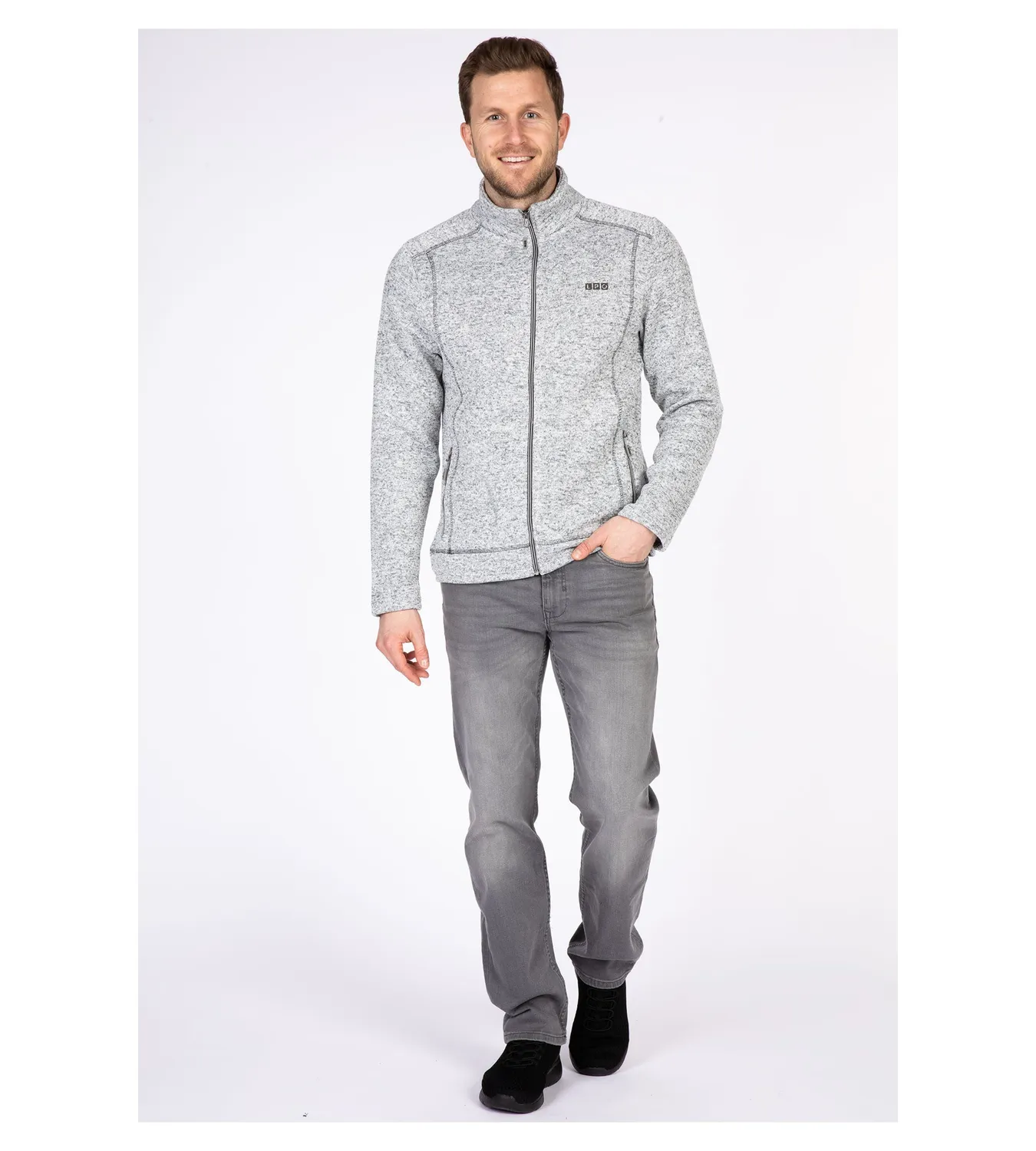 LPO Owen 2 Feinstrickjacke hellgrau Herren