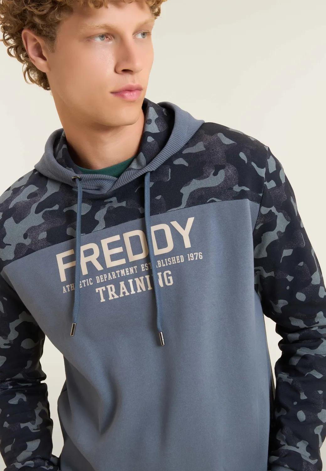 Freddy Camouflage Hoodie Herren Blau Baumwolle