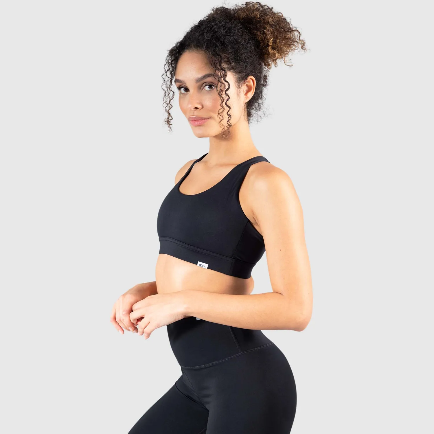Smilodox Sienna Sport BH Damen Schwarz Blickdicht