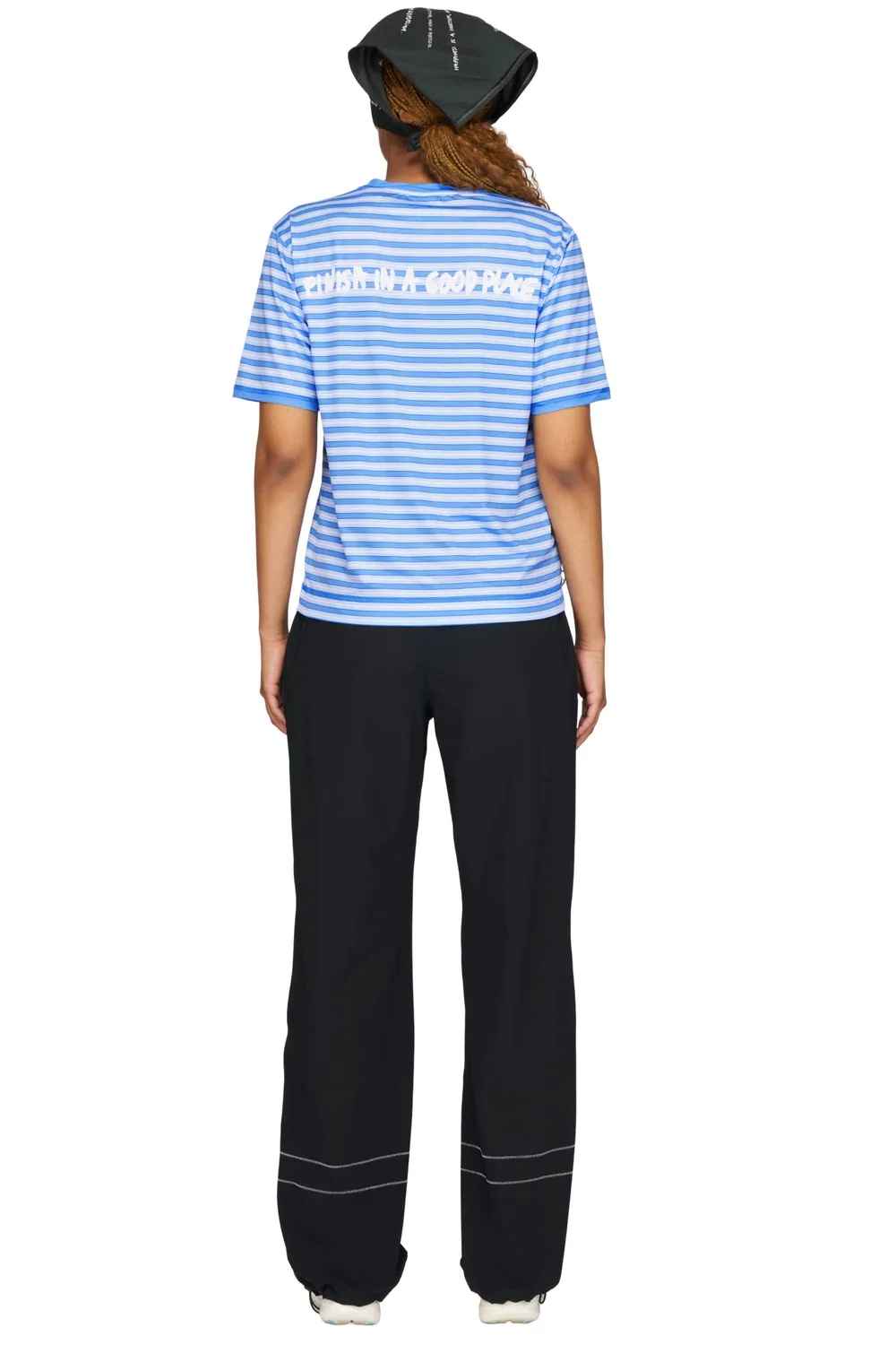UNNA Wavy Tee Striped Laufshirt Business Blue leicht