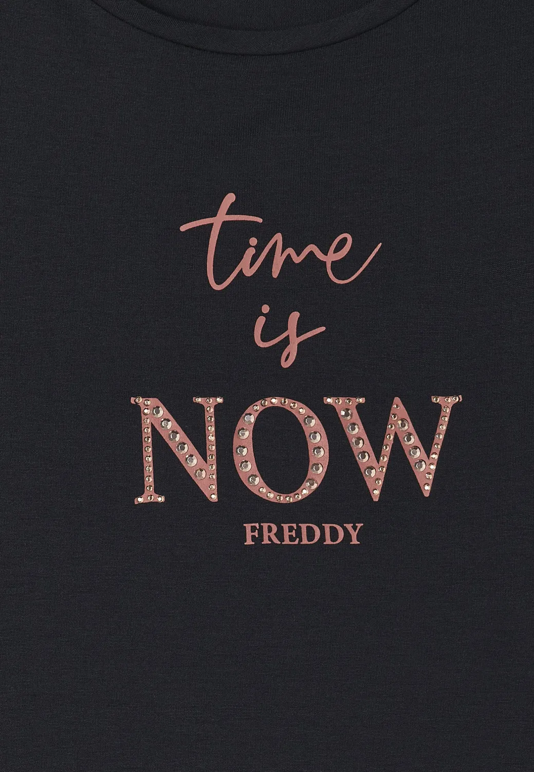 Freddy T-Shirt Viskose Anthracite Kupfer-Nieten Stretch