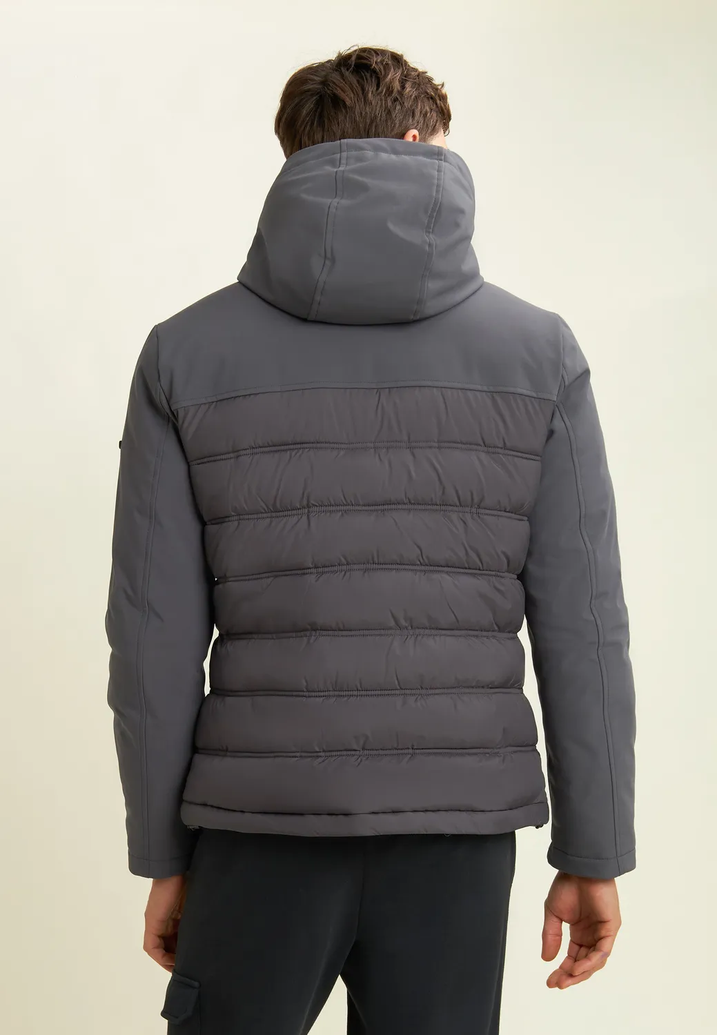 Freddy Steppjacke mit Kapuze Ebony Fake-Down