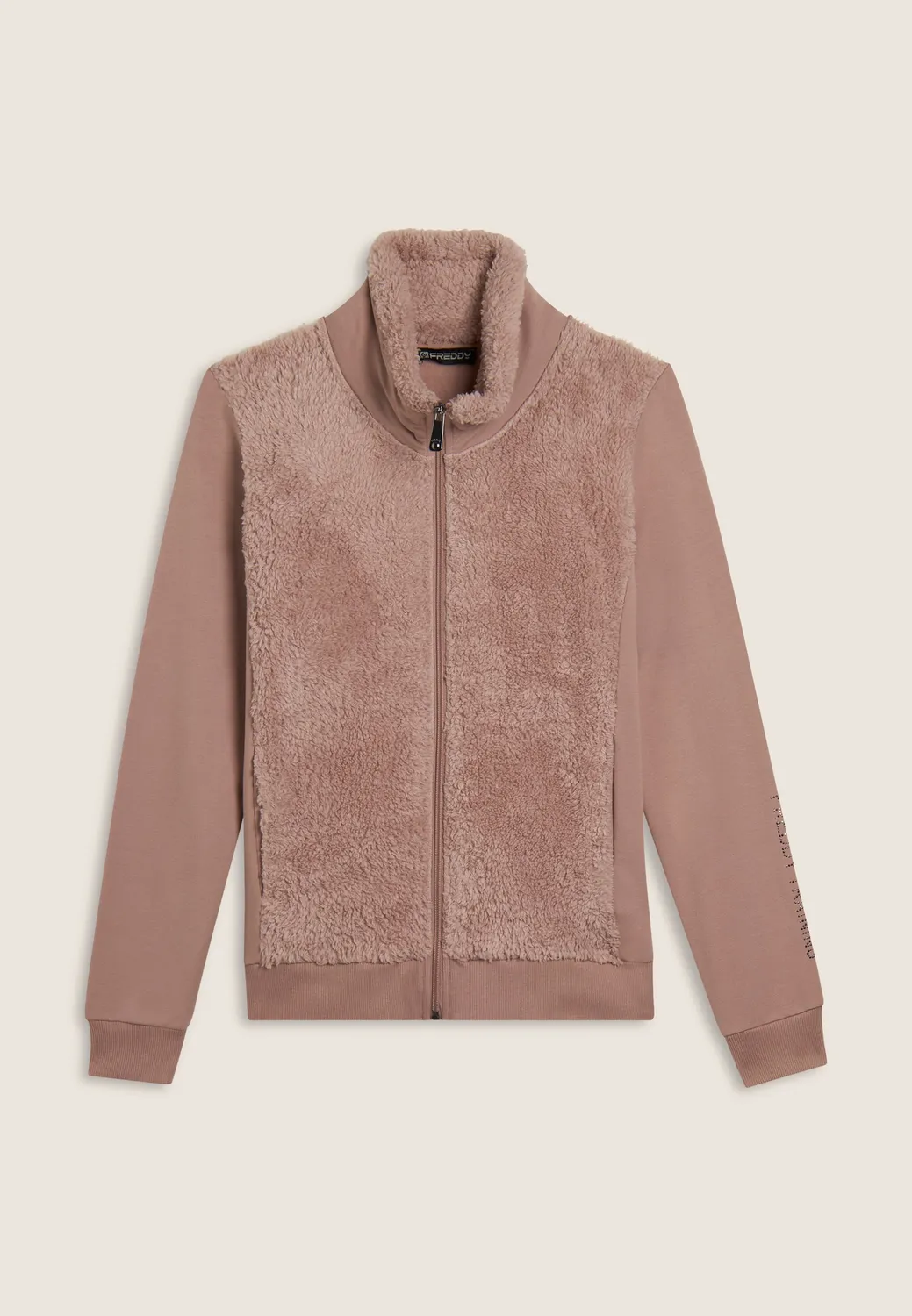 Freddy Sherpa Sweatjacke Damen mit Zip hoher Kragen